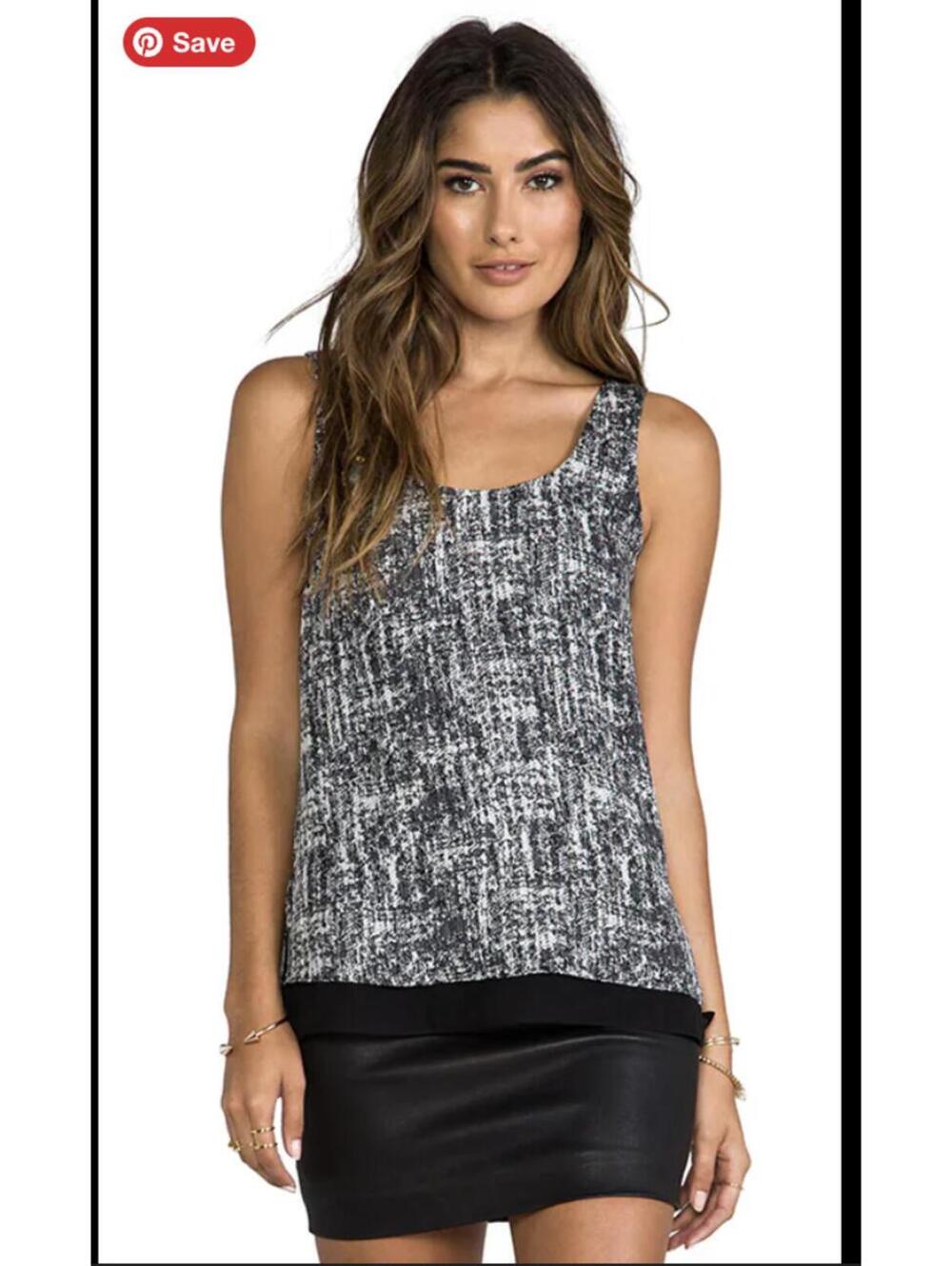 Revolve Vince 100% silk double layer tank xs